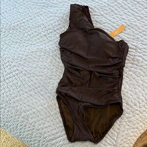 Brand new J. Crew one shoulder swimwear dark navy blue